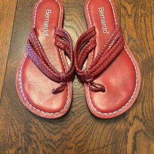 Red Bernardo leather sandals